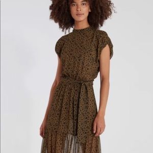 Misa olive green polka dot maxi